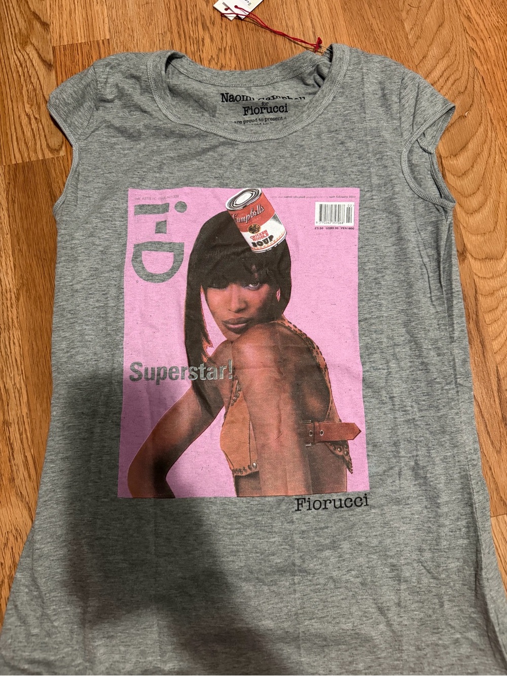 Fiorucci Grey Tee with Naomi Campbell